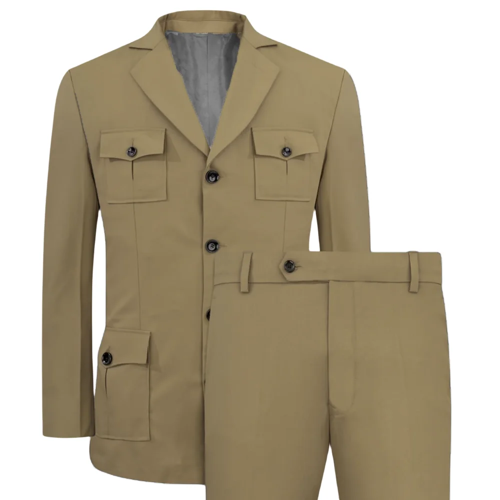 Men Formal Wear Pants - Men's Suits Jakcet Casual Khaki 2