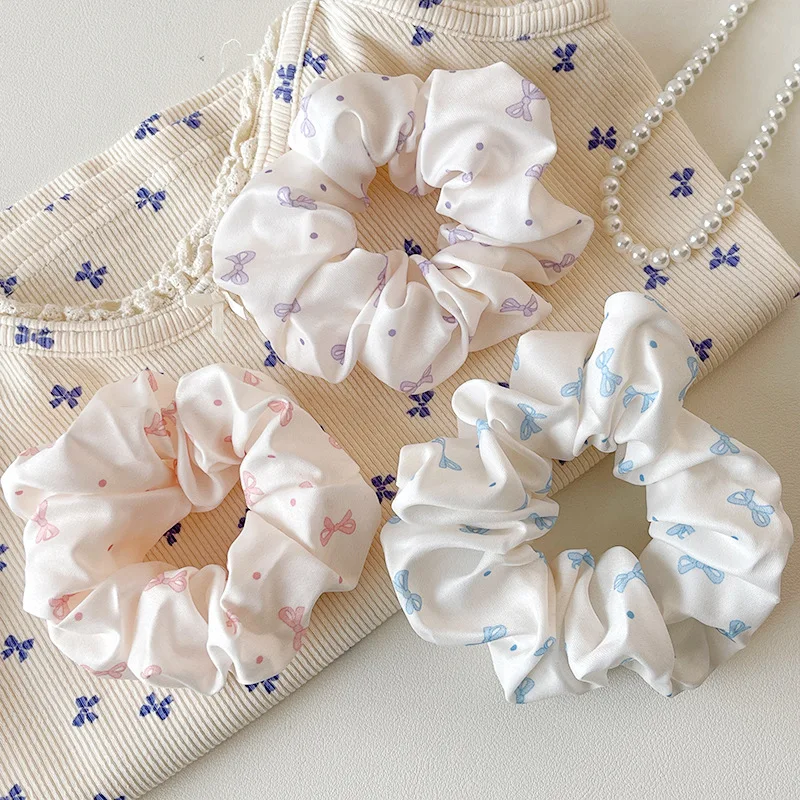 Tie Bar Clip - 1PC Sweet Bow-patterned Satin Scrunchies, Cute