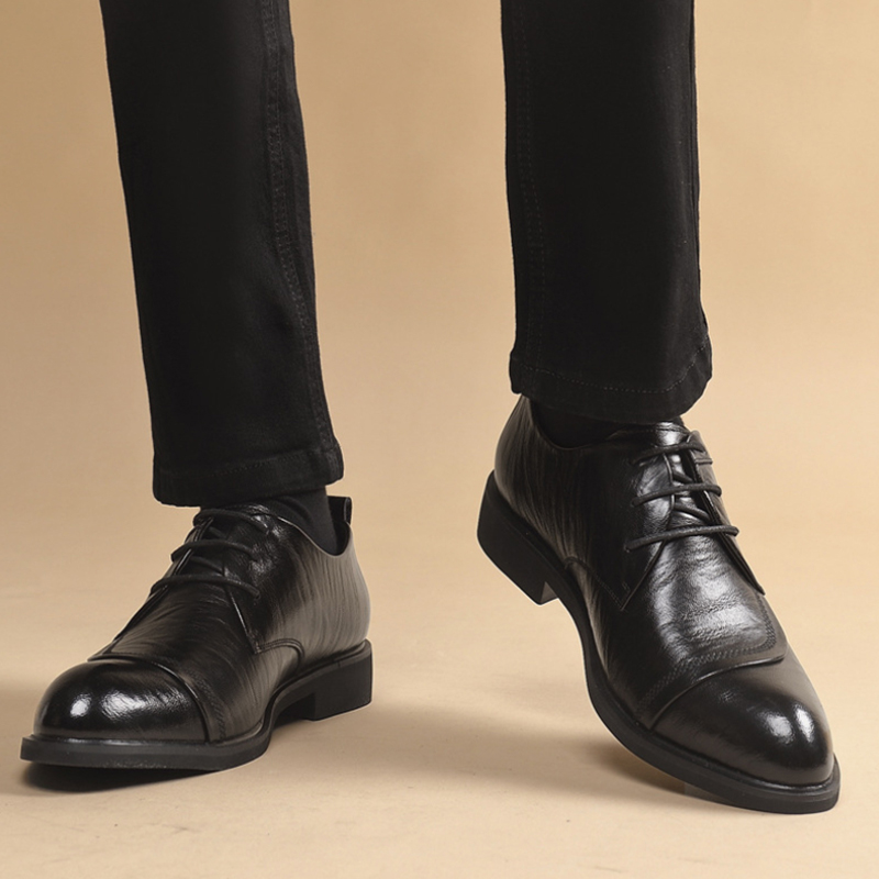 Leather Oxford Shoes With Meta - Men Formal Wear Dress のレビューと価格