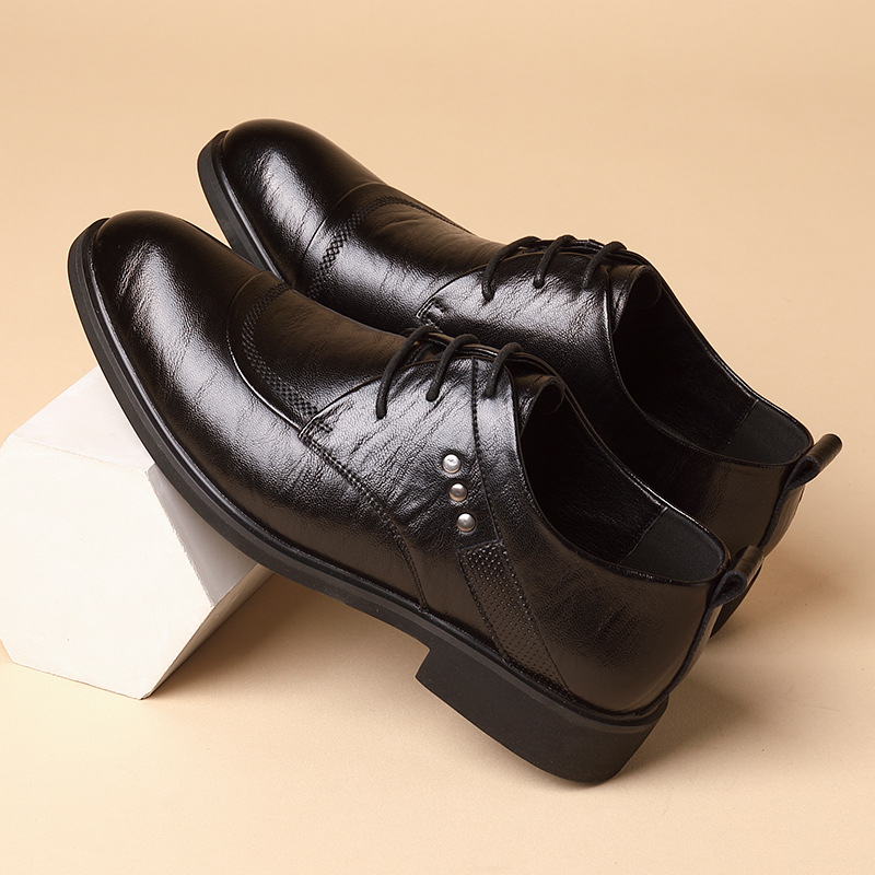 Leather Oxford Shoes With Meta - Men Formal Wear Dress のレビューと価格