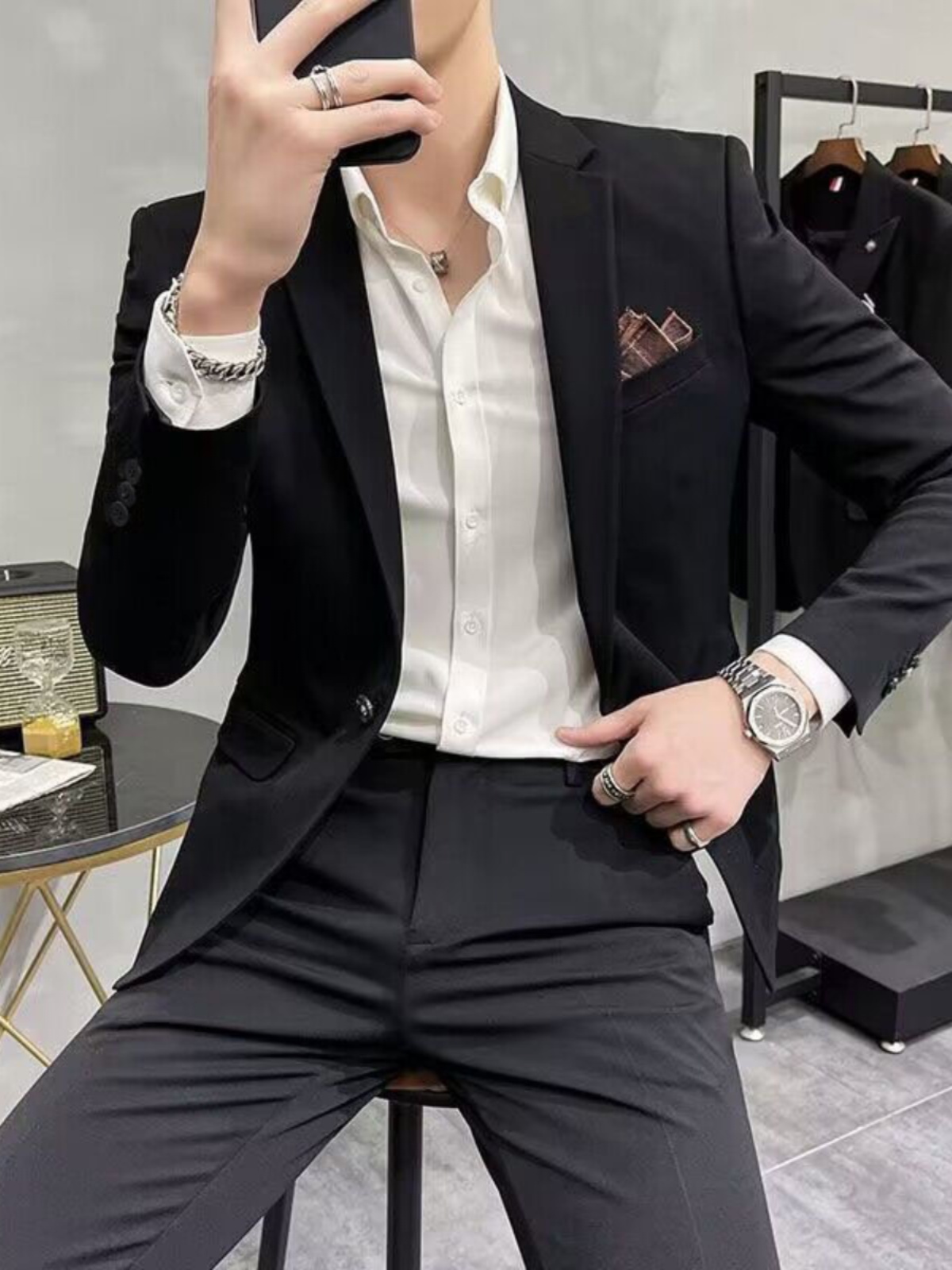 Busin Casual Slim Fit Tee Piec - Men'S Urban Formal Wear のレビューと価格
