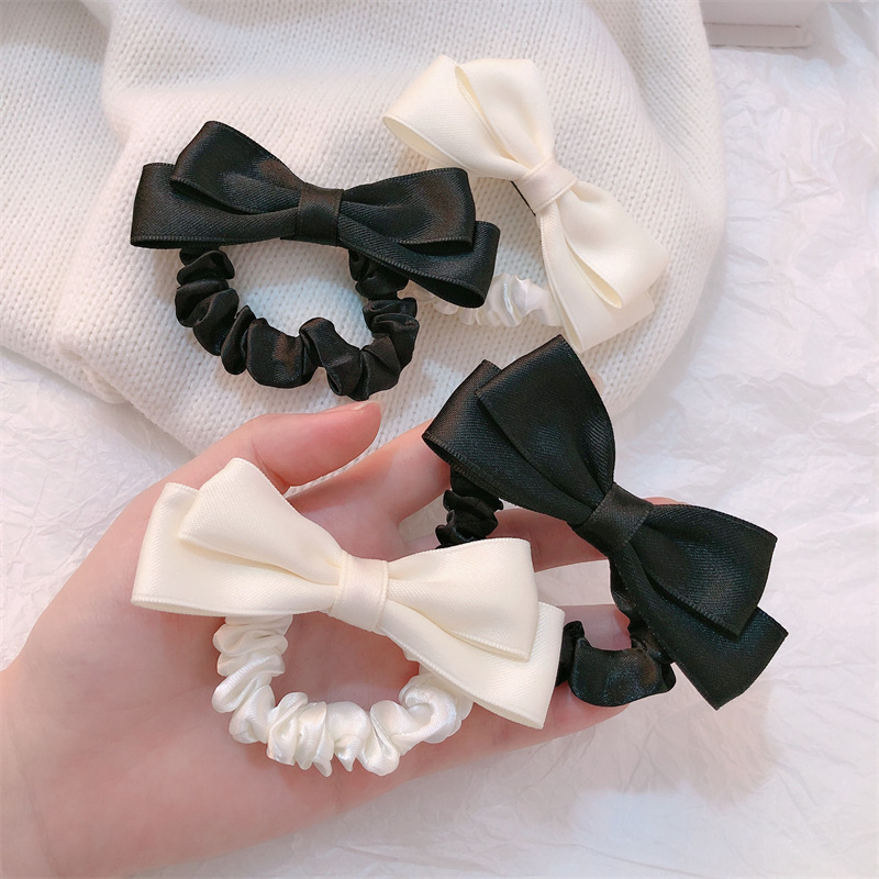 New Korean Bow Elastic Hair Ba - Tie Bar Clip のレビューと価格