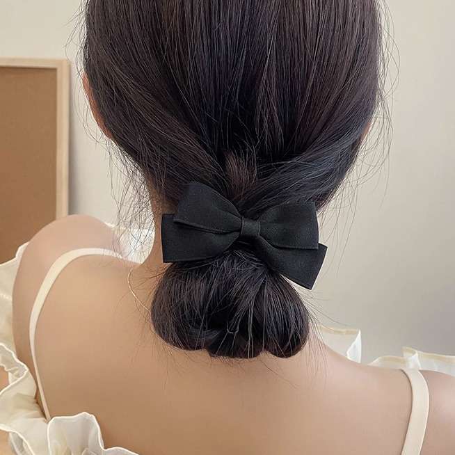 New Korean Bow Elastic Hair Ba - Tie Bar Clip のレビューと価格
