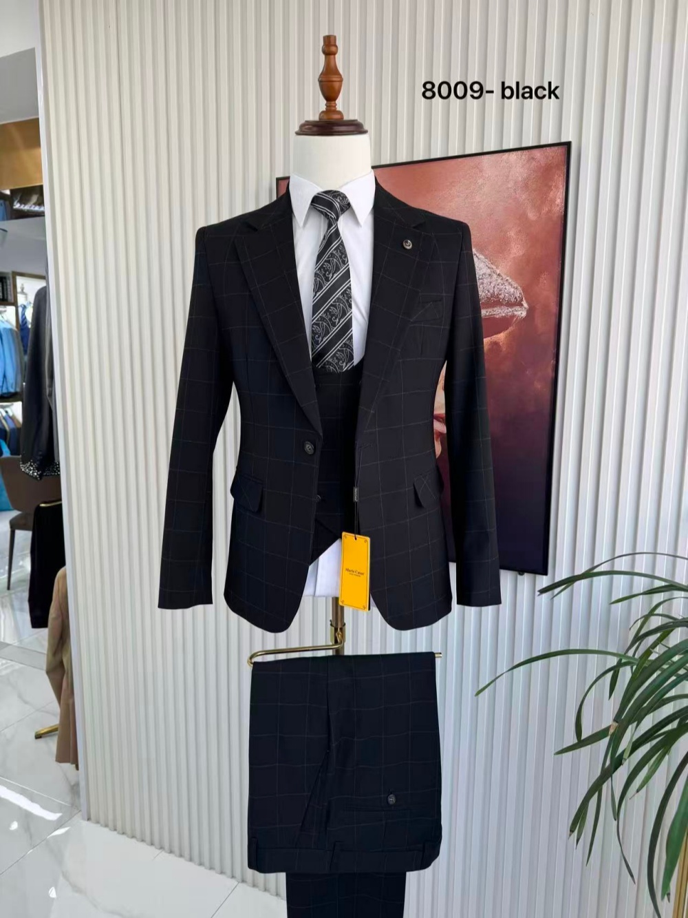 Men's Plaid Tuxedo 3 Pieces Ja - Men Formal Wear Pants のレビューと価格