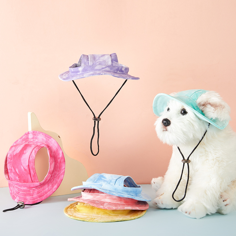 Tie Dye Pet Bucket Hat for Dog - Windsor Knot Tie のレビューと価格
