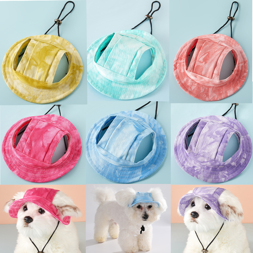 Tie Dye Pet Bucket Hat for Dog - Windsor Knot Tie のレビューと価格