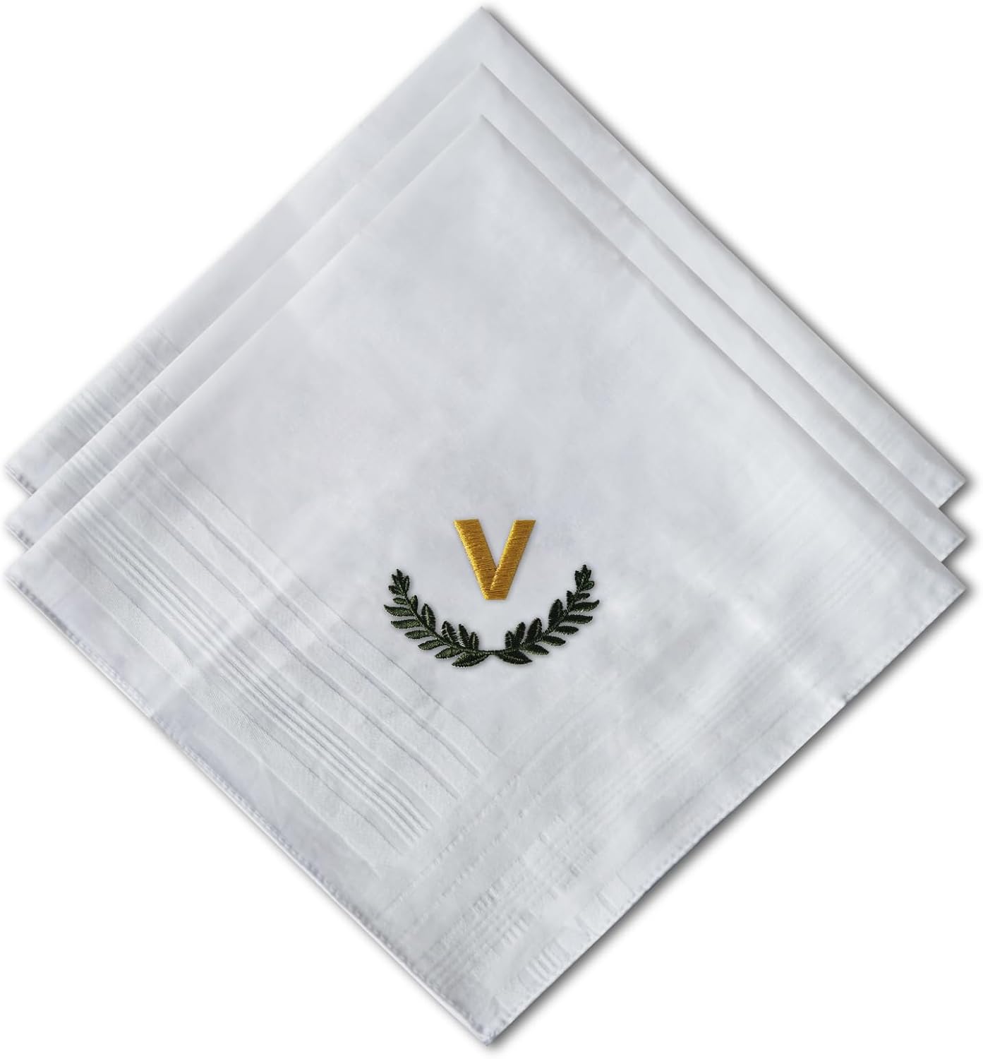 3 Men's Cotton Handkerchiefs w - Monogrammed Handkerchief のレビューと価格