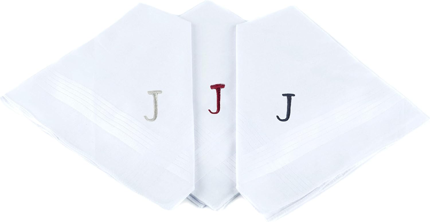 Men's Cotton Handkerchiefs, 3- - Monogrammed Handkerchief のレビューと価格
