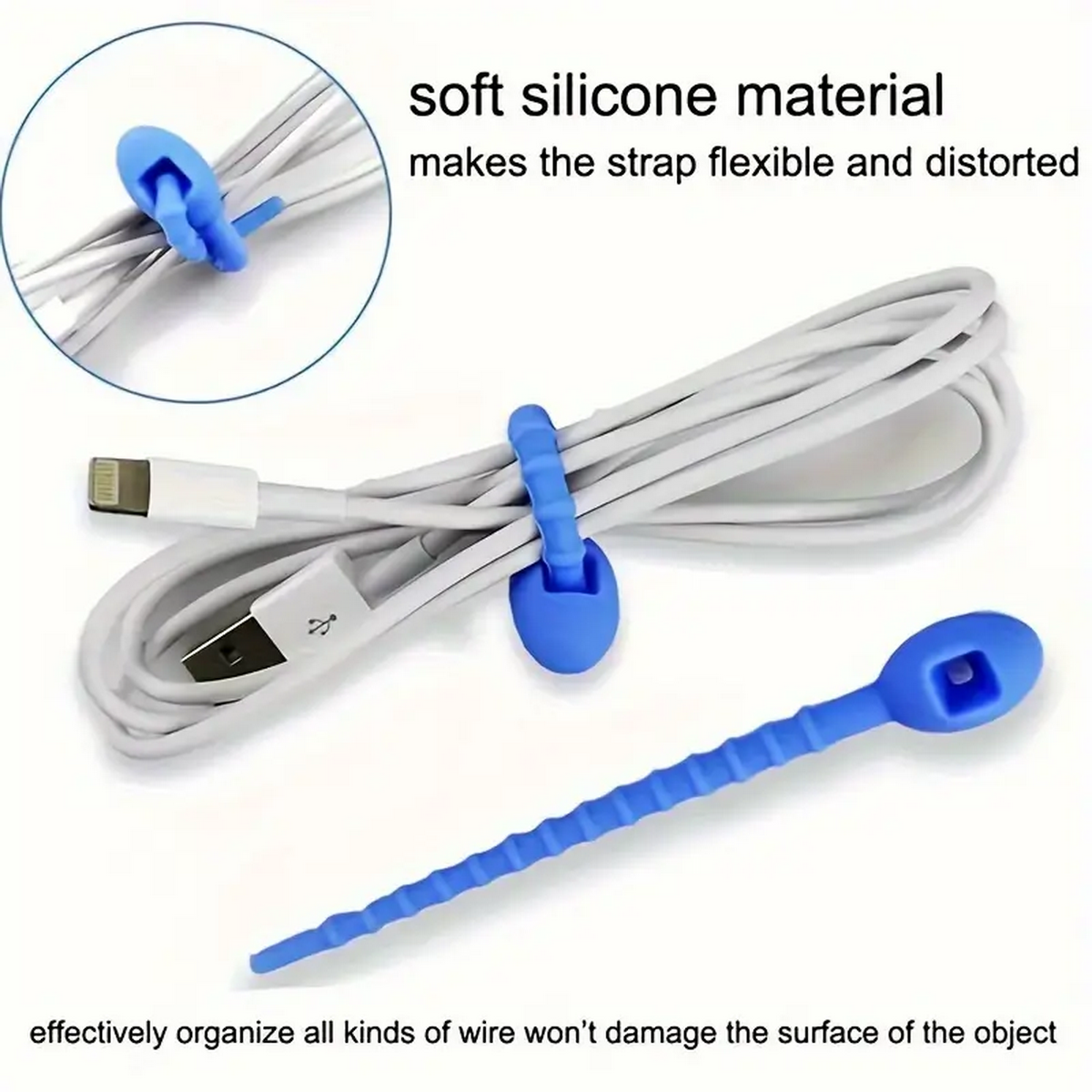 Silicone Reusable Cable Wire O - Tie Bar Clip のレビューと価格