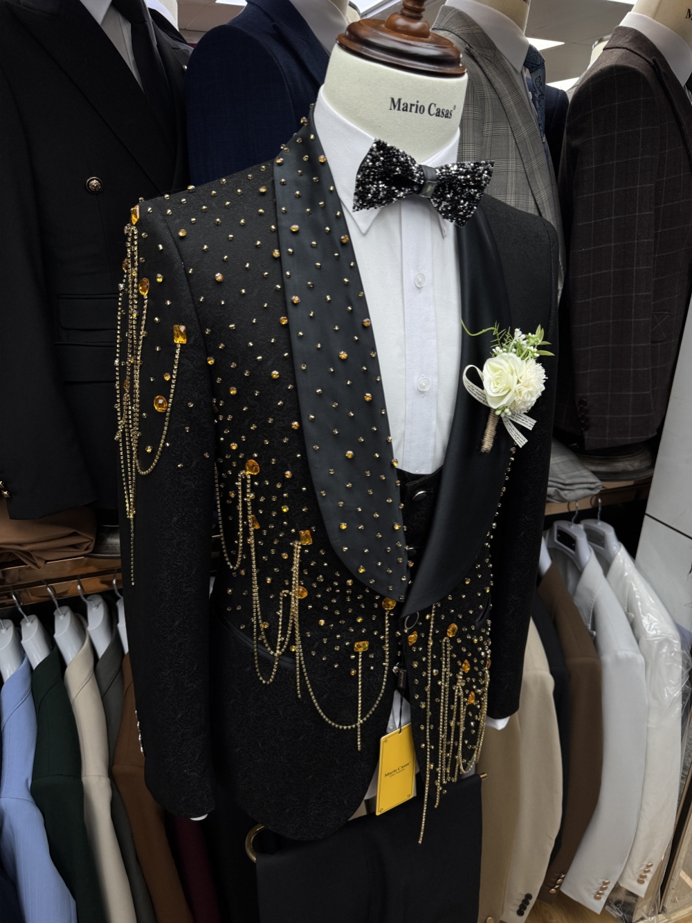 New Golden Beaded Tassel Suit  - Men Formal Wear Pants のレビューと価格