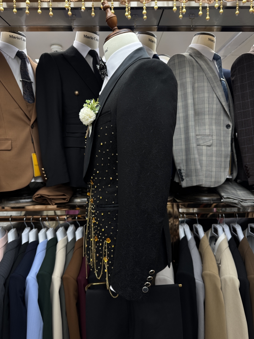 New Golden Beaded Tassel Suit  - Men Formal Wear Pants のレビューと価格