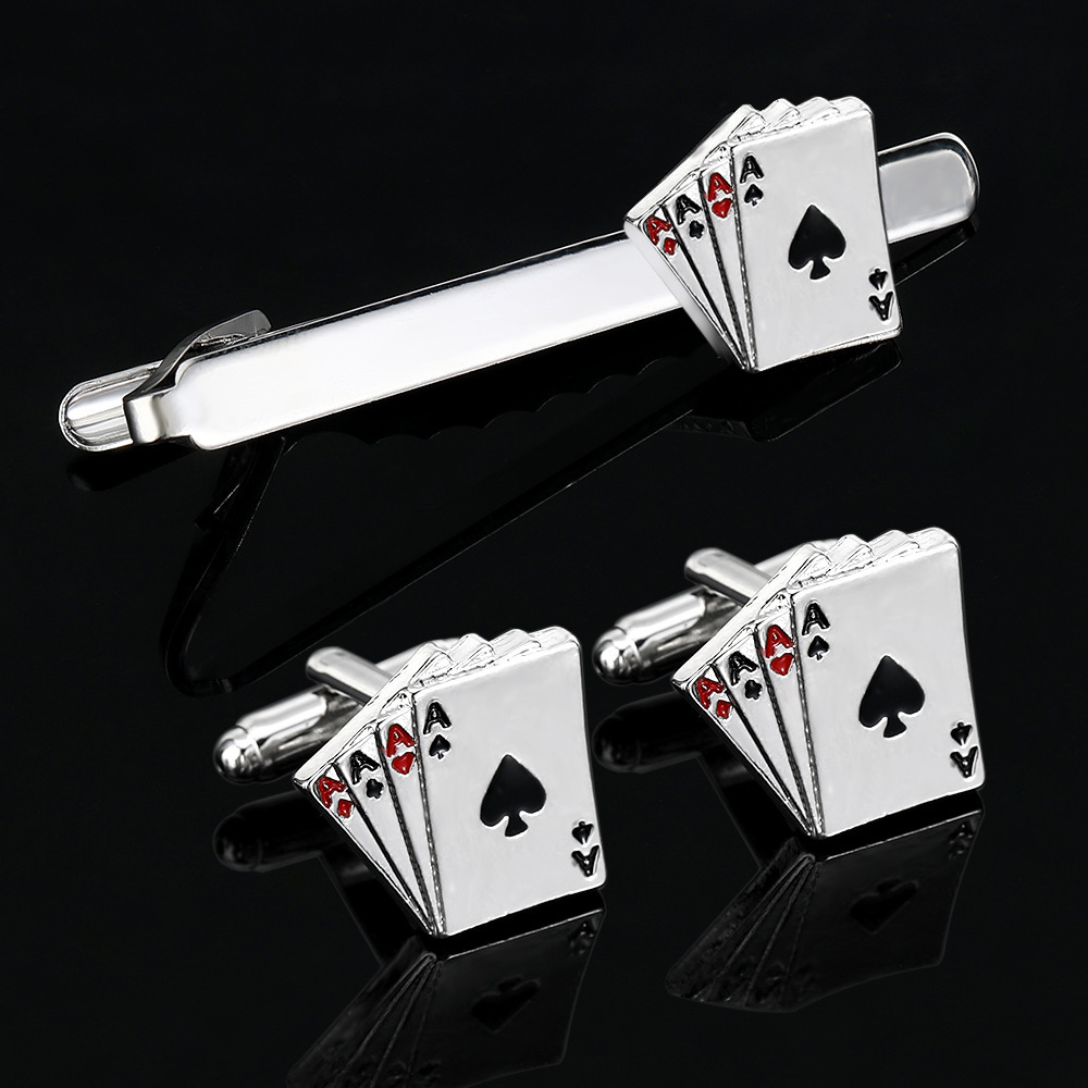 Men's Creative Poker Card Tie  - Tie Bar Clip のレビューと価格