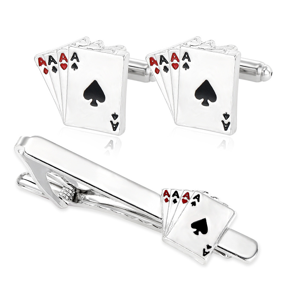 Men's Creative Poker Card Tie  - Tie Bar Clip のレビューと価格