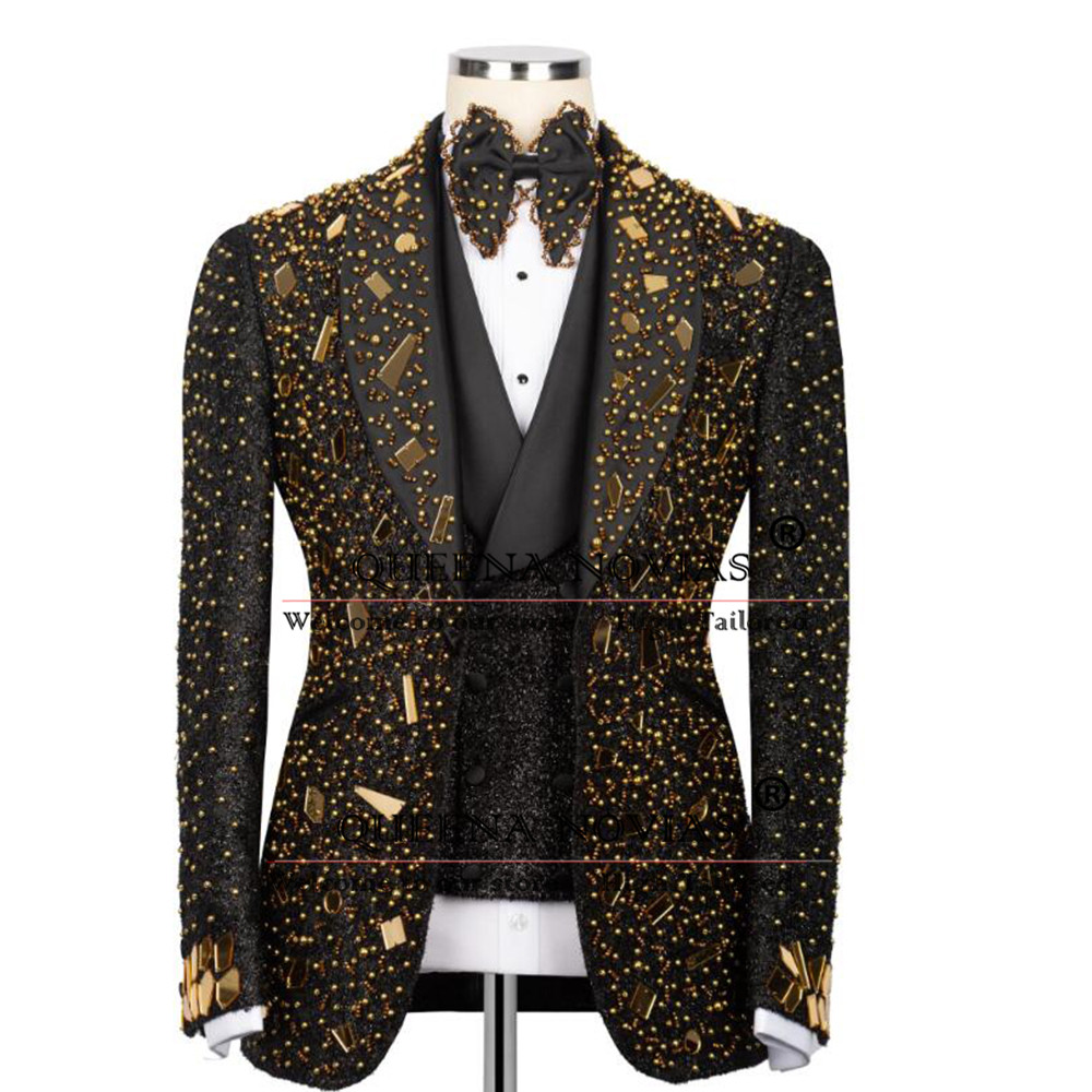 Sparkly Crystals Beading Suit  - Men'S Formal Wear For Reception のレビューと価格