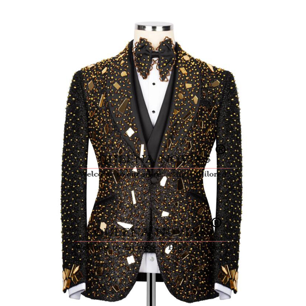 Sparkly Crystals Beading Suit  - Men'S Formal Wear For Reception のレビューと価格