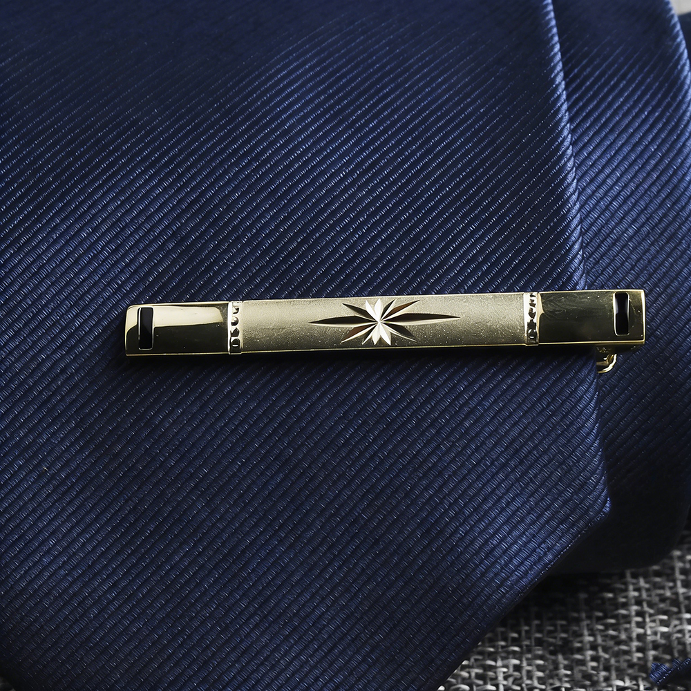 New Men's 5cm Metal Gold Slim  - Tie Bar Clip のレビューと価格