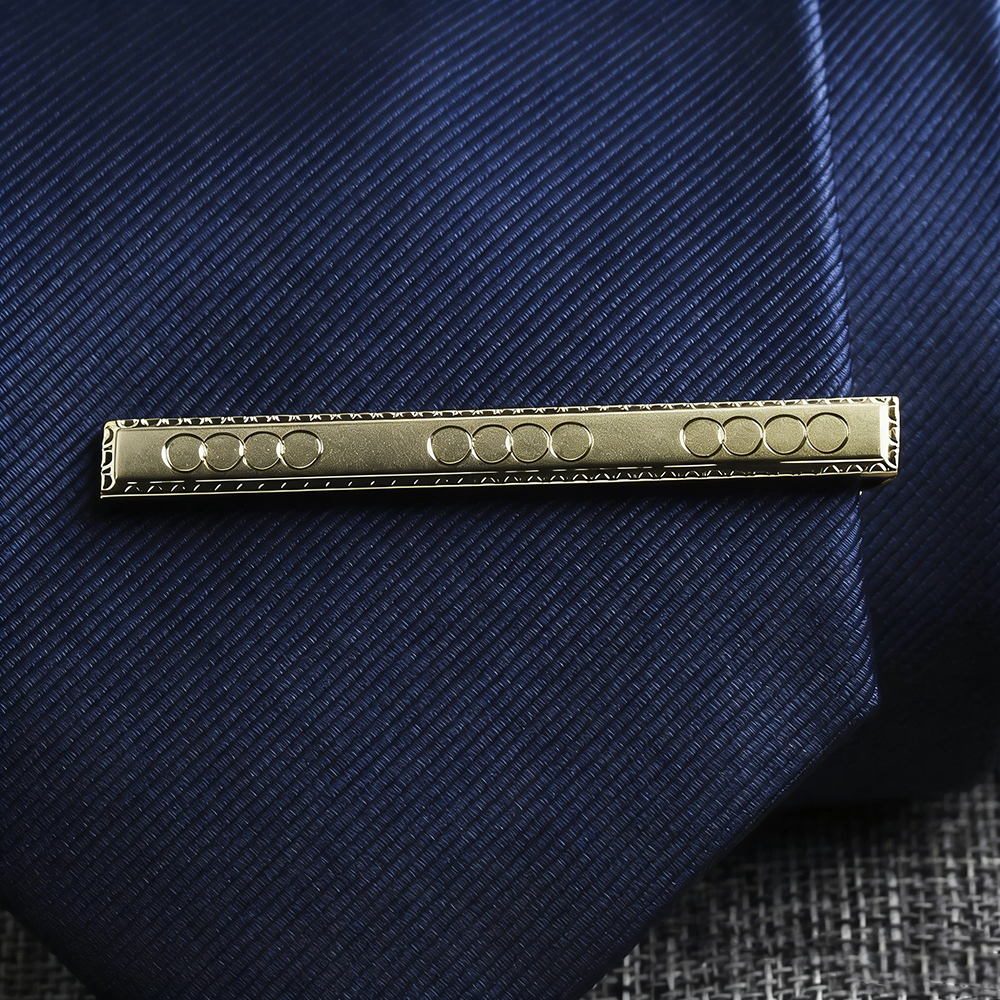 New Men's 5cm Metal Gold Slim  - Tie Bar Clip のレビューと価格