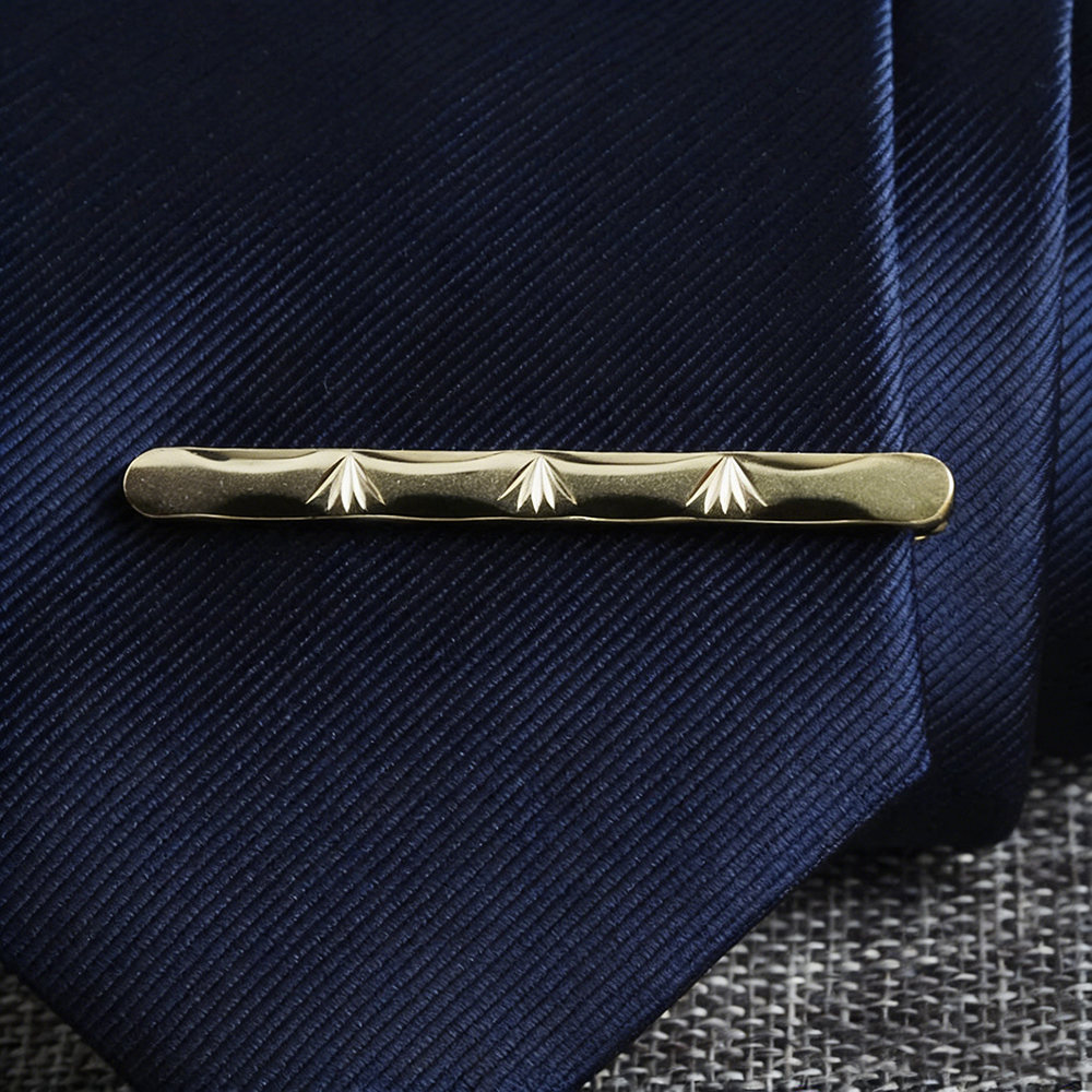 New Men's 5cm Metal Gold Slim  - Tie Bar Clip のレビューと価格