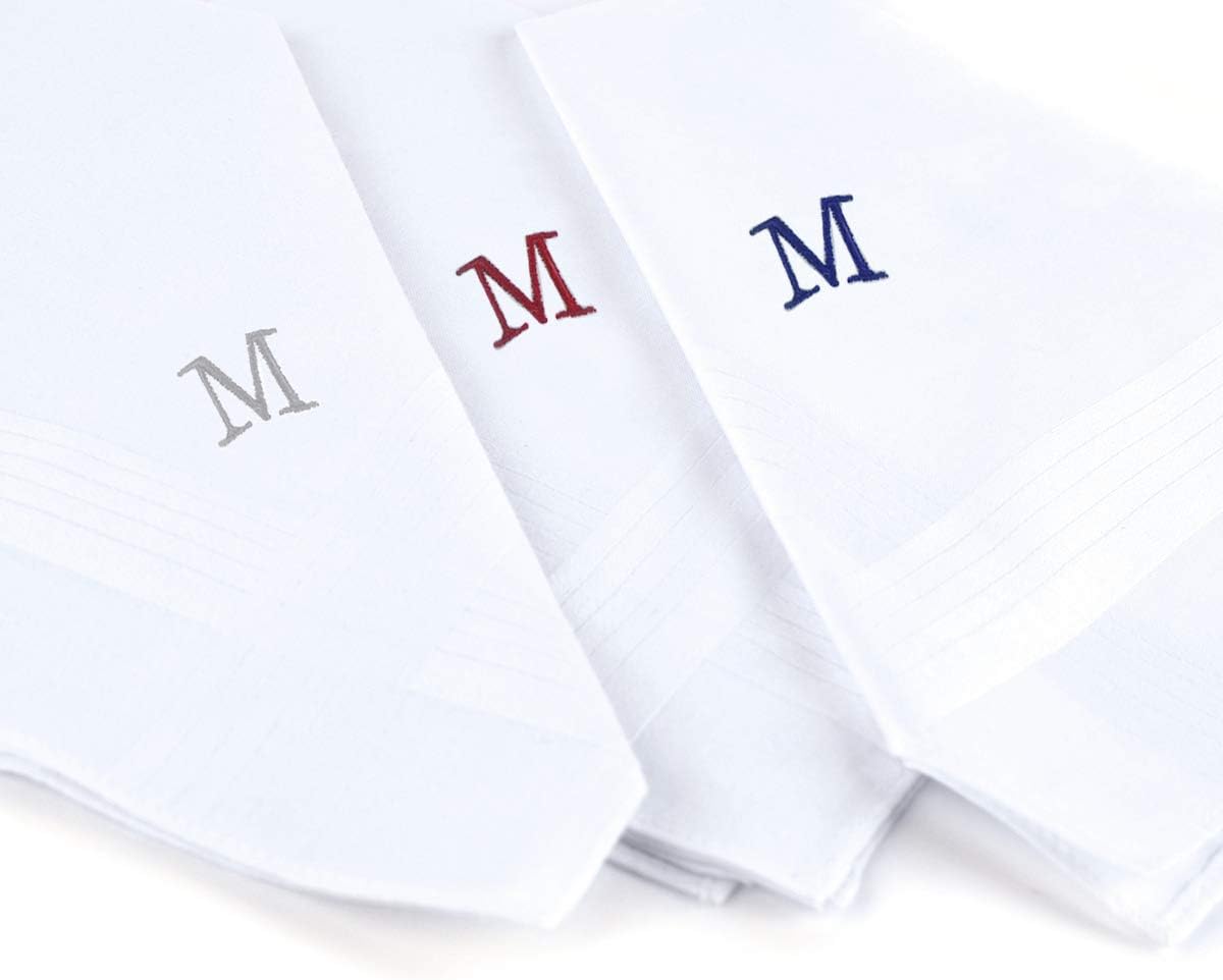 Men's Cotton Handkerchief 3-Pi - Monogrammed Handkerchief のレビューと価格