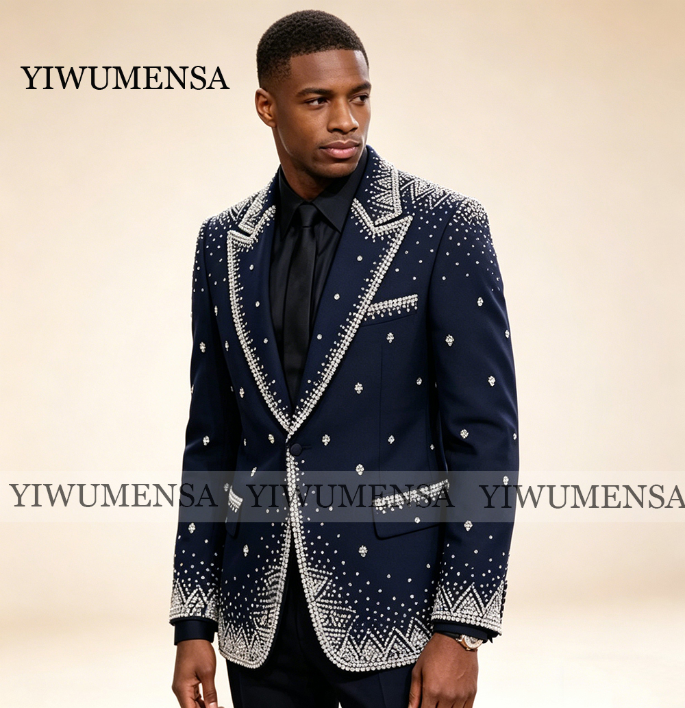 Brilliant Rhinestone Men Suit  - Men Formal Wear Pants のレビューと価格