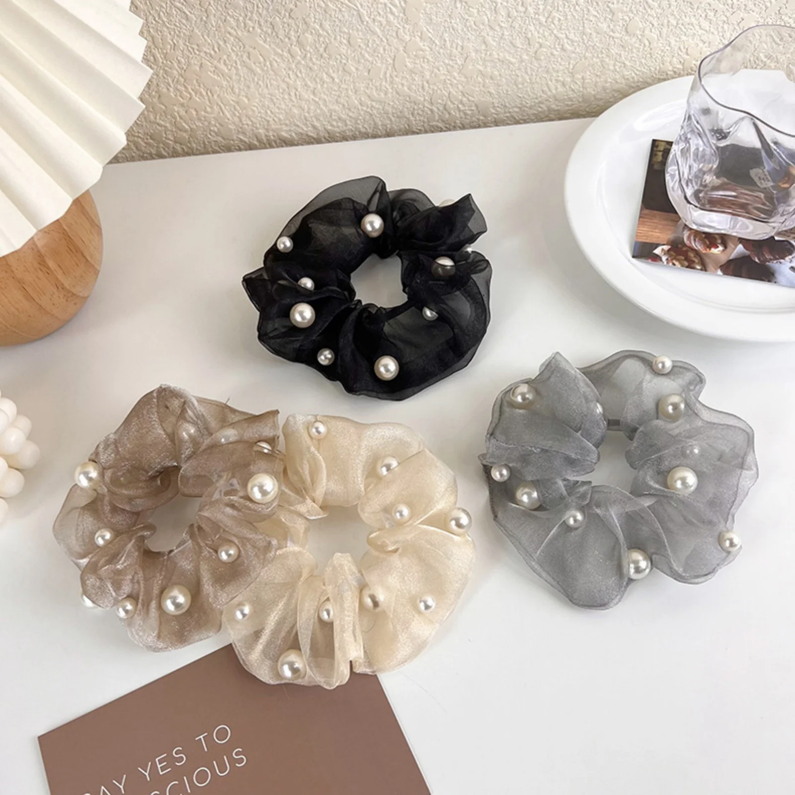 1PC Elegant Organza Scrunchies - Tie Bar Clip のレビューと価格