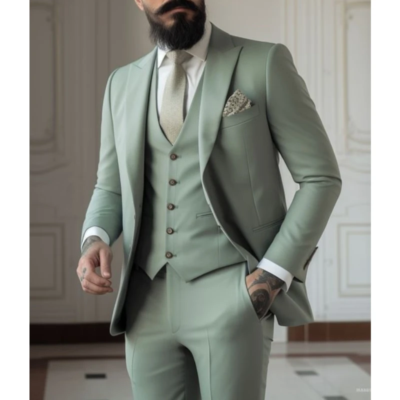 Light green Suits Men Suits 3  - Men Formal Wear Dress のレビューと価格