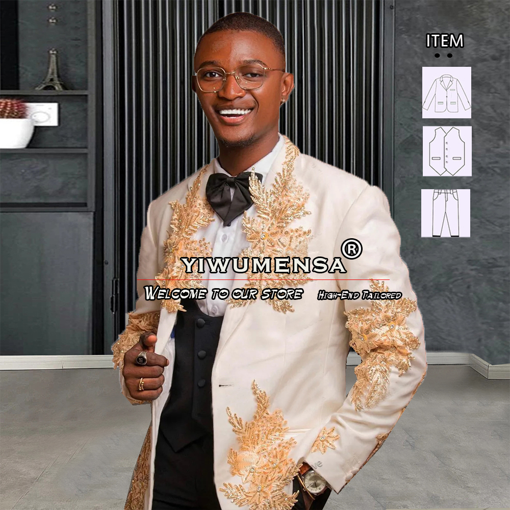 Customized 3 Pieces Suits Men  - Men Formal Wear Pants のレビューと価格