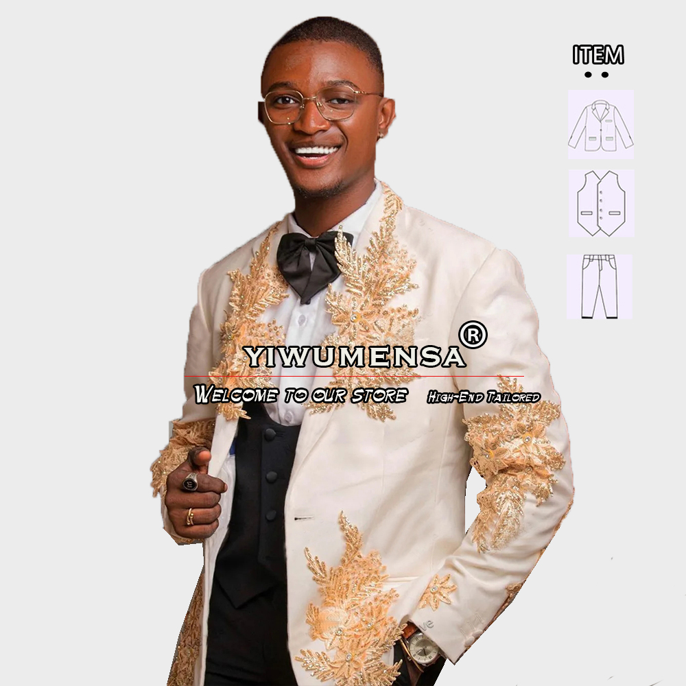 Customized 3 Pieces Suits Men  - Men Formal Wear Pants のレビューと価格